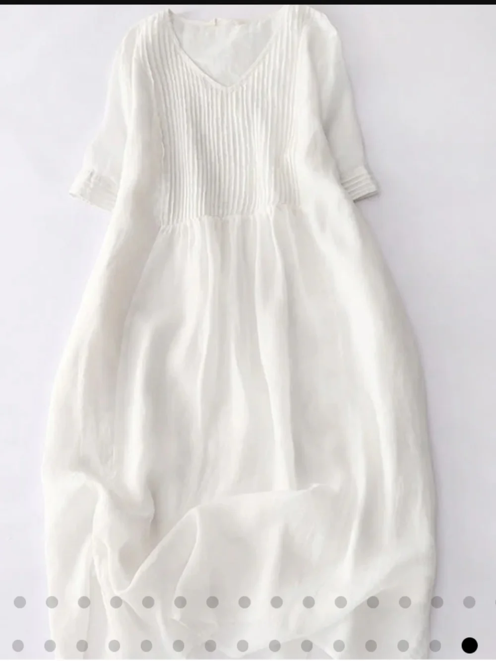 NWT Women's White Pintuck Maxi Dress - Classic Linen Look - Picture 1 of 4